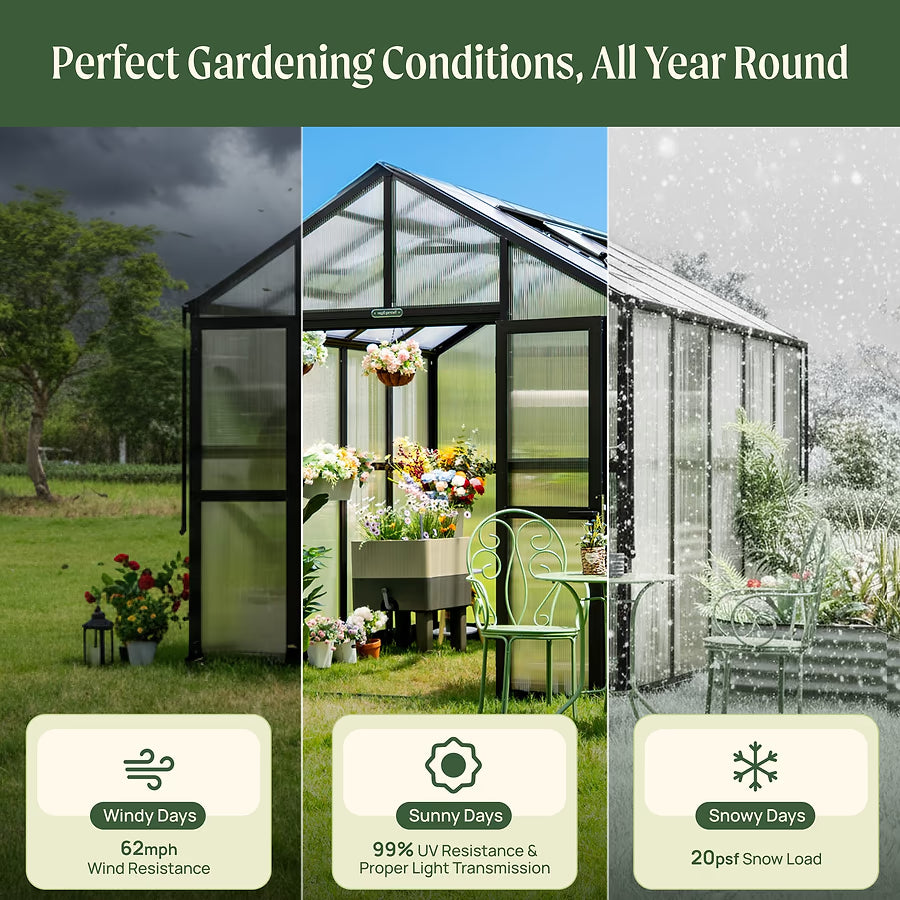 Vego Victorian Greenhouse - 8.5ft Wide