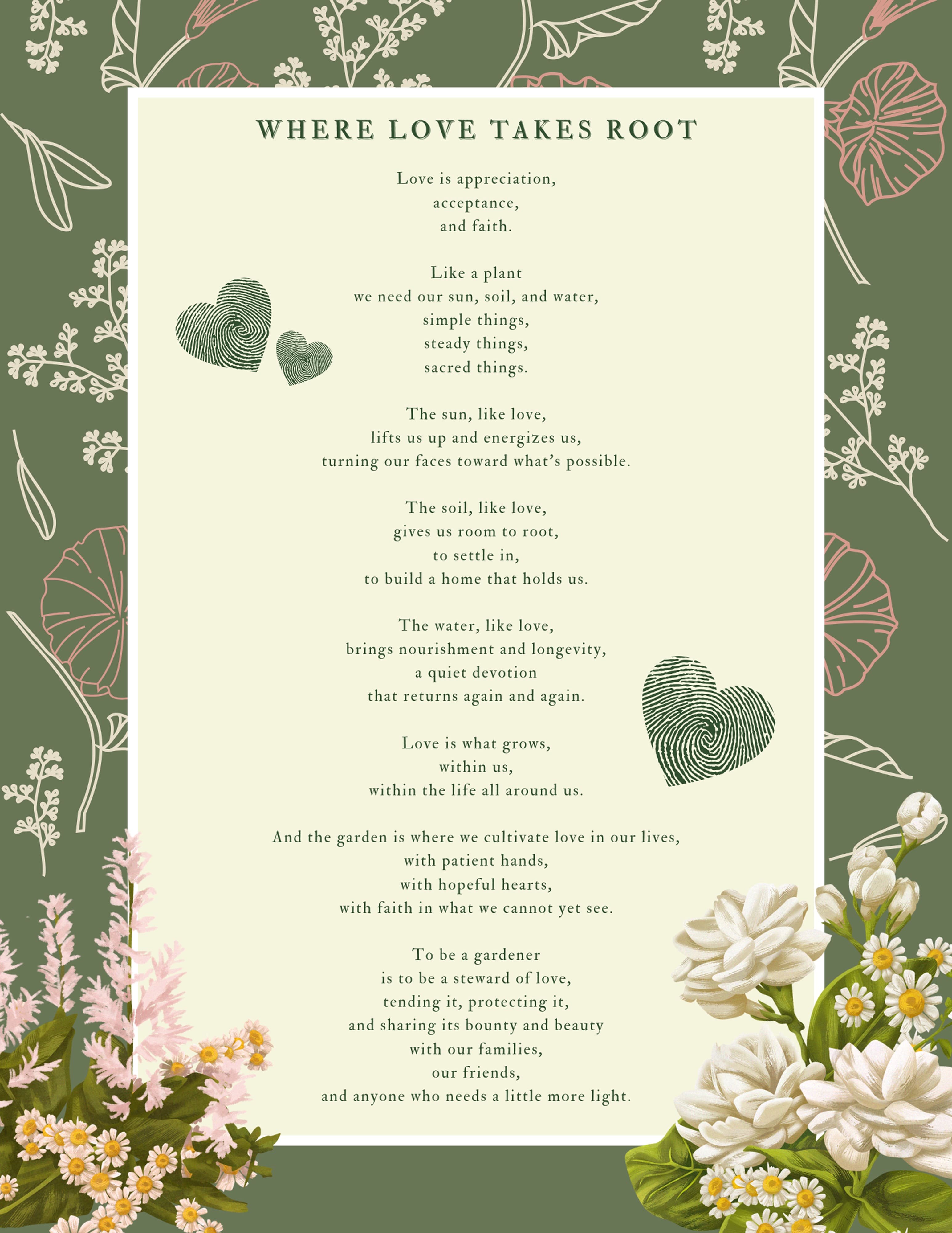 Where Love Takes Root (Valentines Poem) - Instant Download File