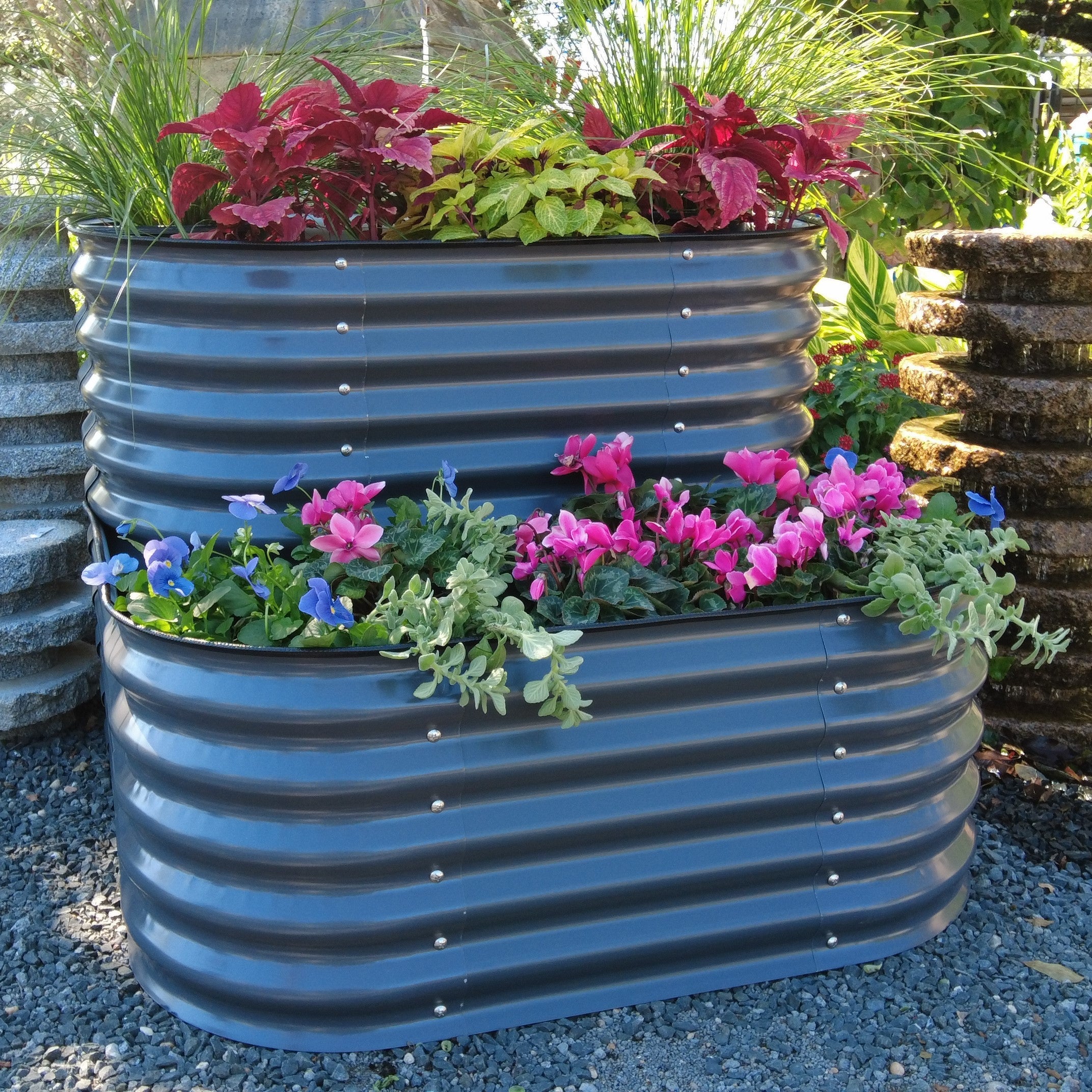 Cascading Metal Raised Garden Bed Kit - Standard Size - Team Grow