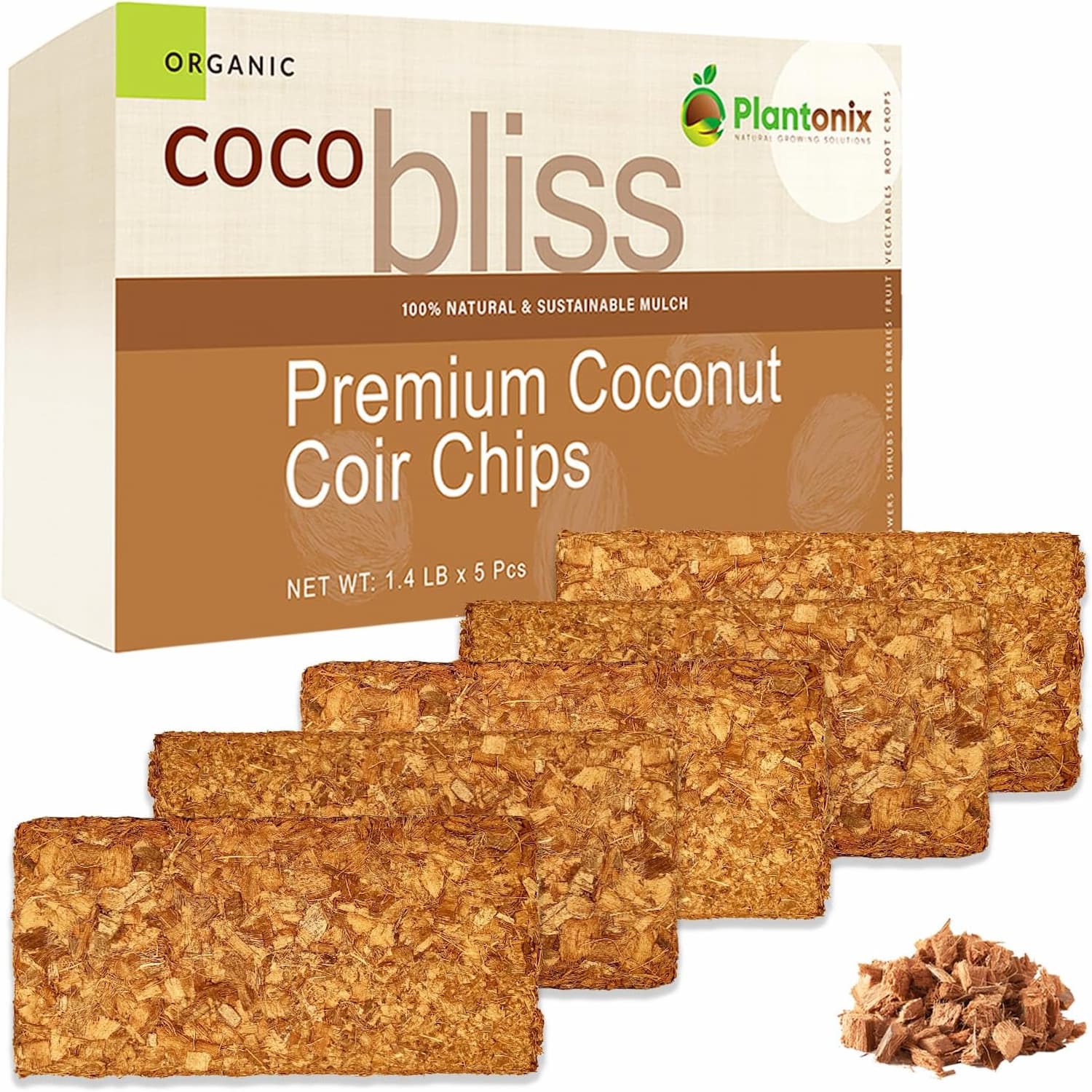 Coco Bliss Chips - 10 lb Coconut Husk Growing Media Bark Alternative