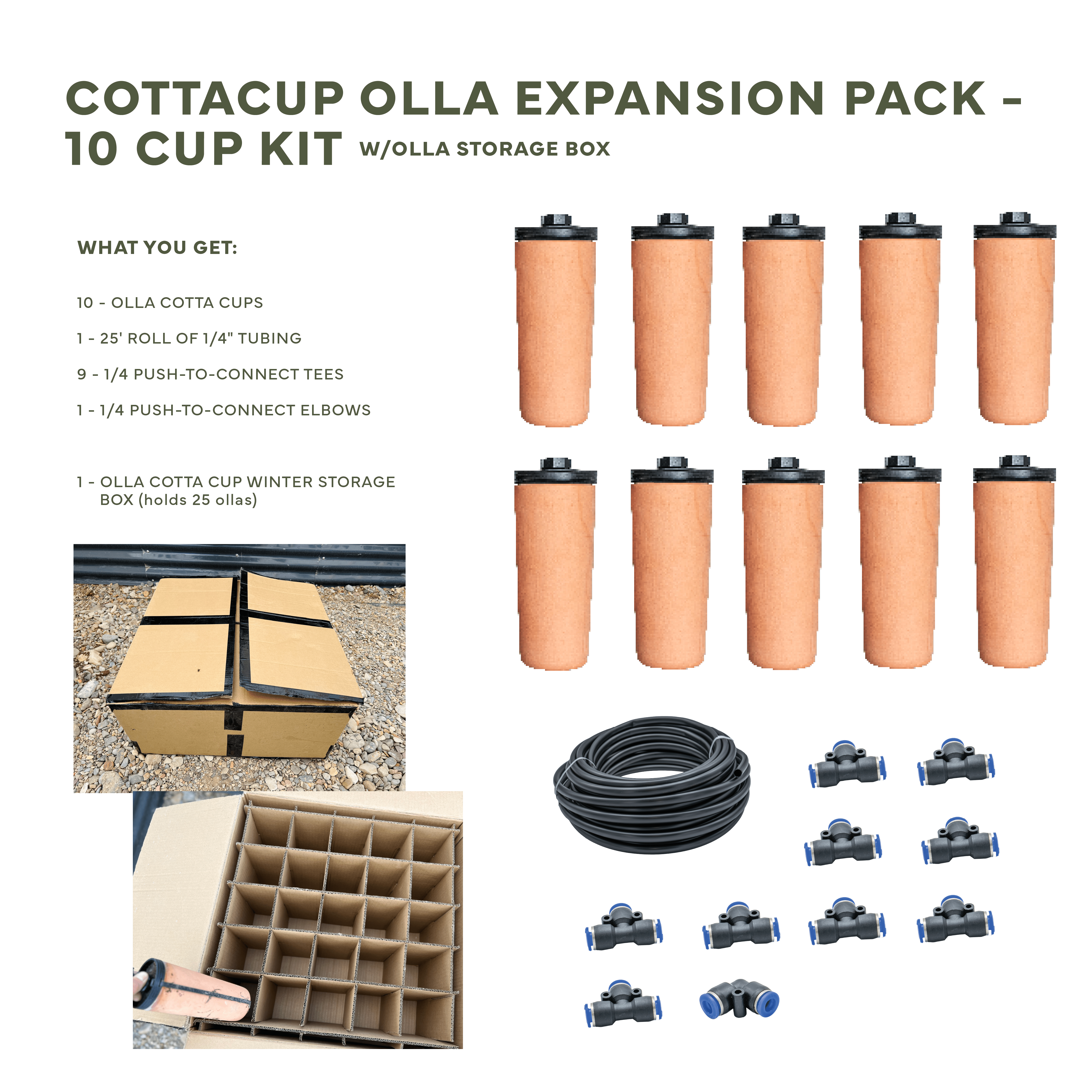 CottaCup Olla Expansion Pack with FREE Winter Storage Olla Box (fits 25 ollas) - Team Grow