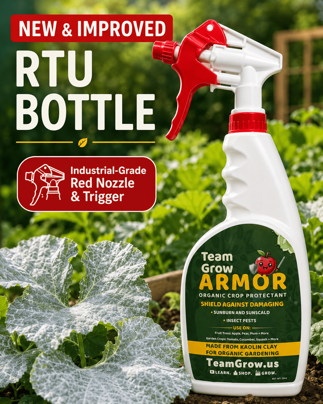 Team Grow Armor — Organic Crop Protectant (Kaolin Clay) | FREE Shipping