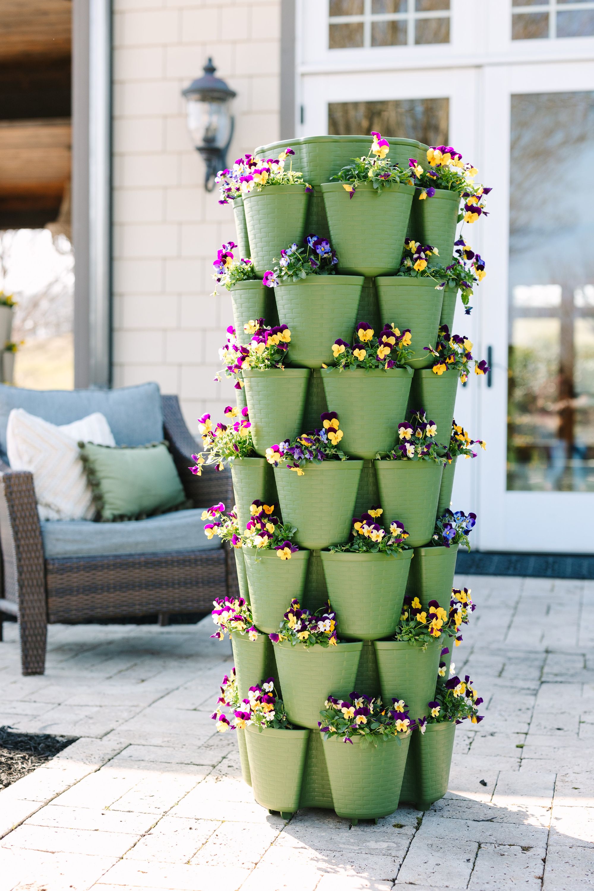 7 Tier GreenStalk Leaf Vertical Planter - Basket Weave Texture 