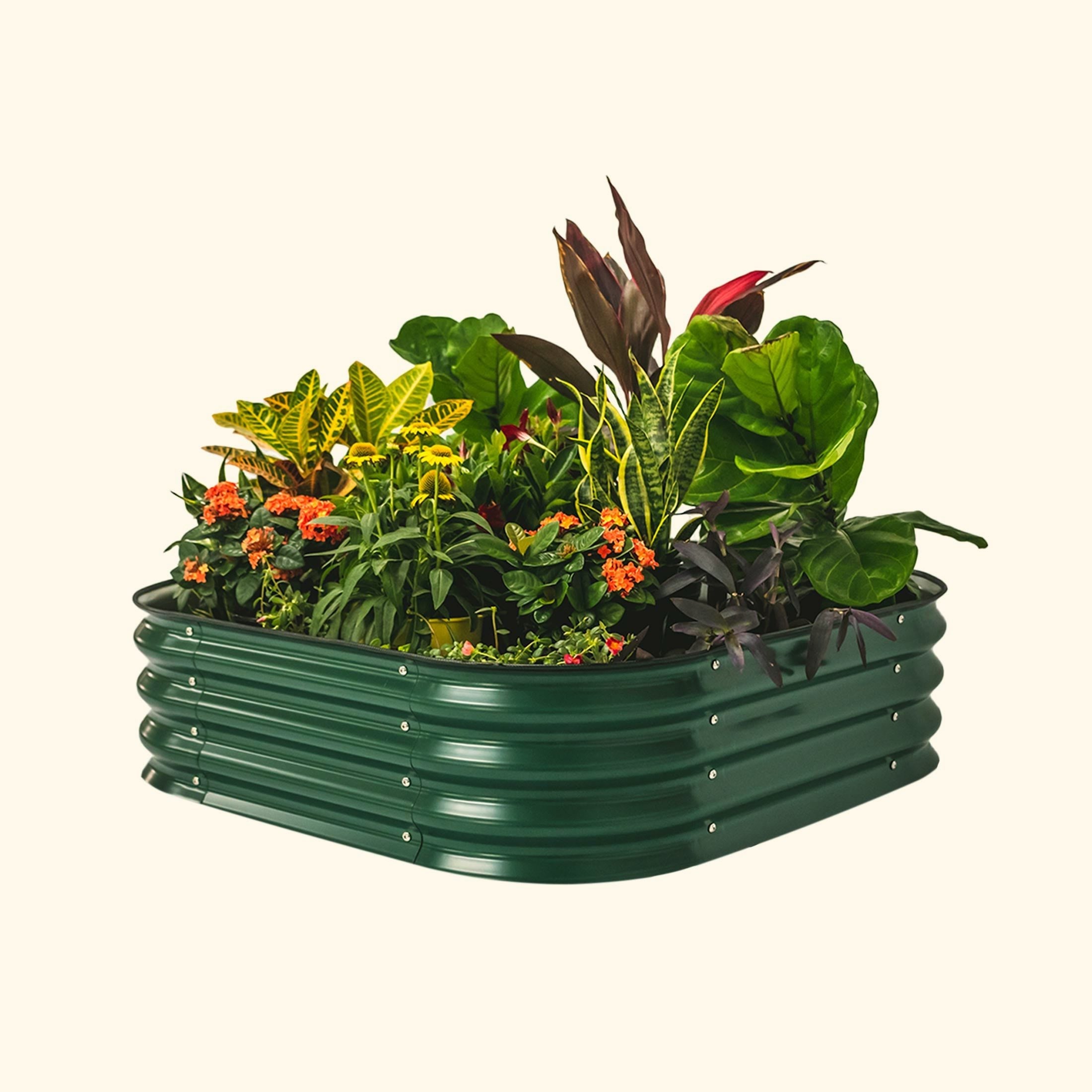 11" Tall 4 In 1 Small Modular Metal Raised Garden Bed Kit