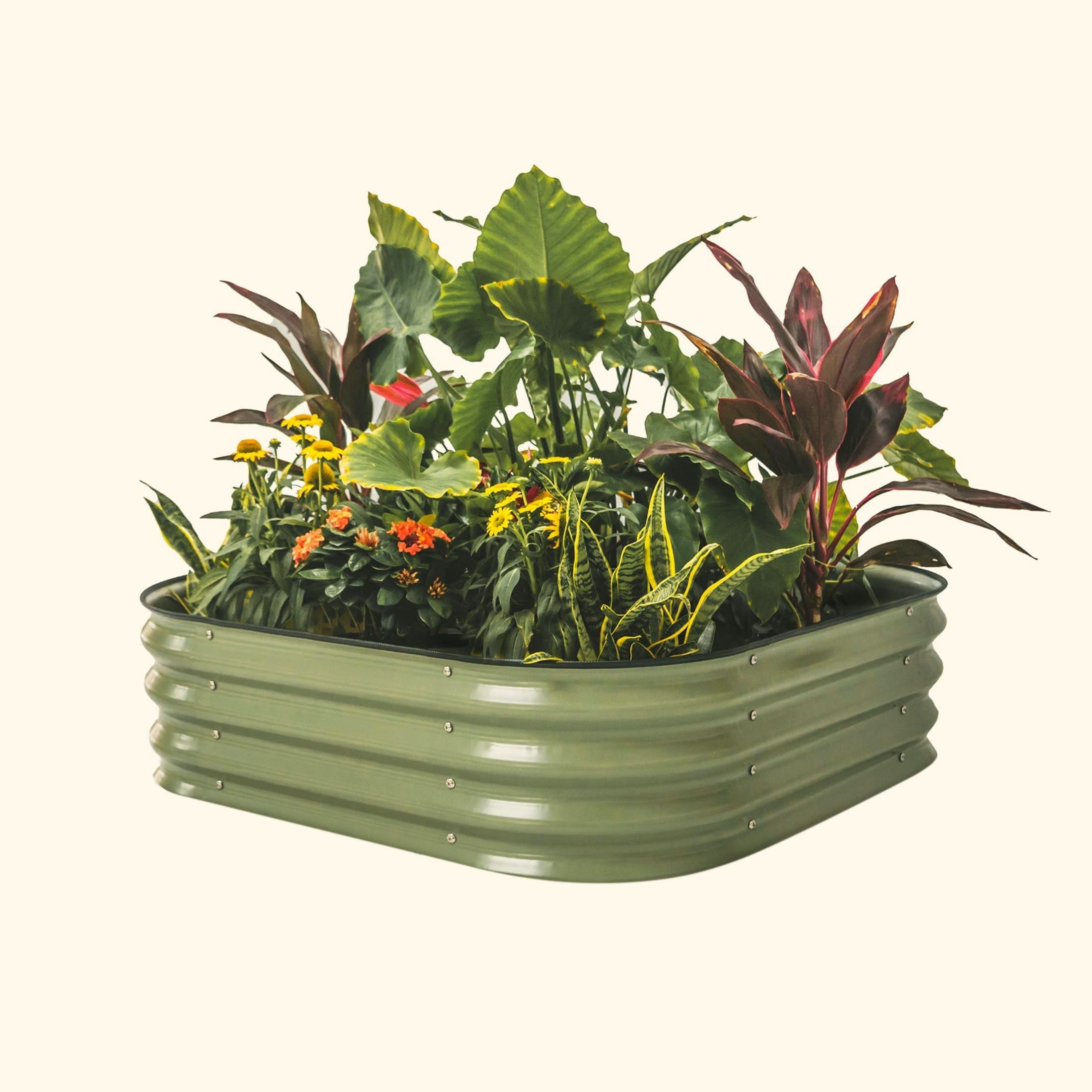 11" Tall 4 In 1 Small Modular Metal Raised Garden Bed Kit