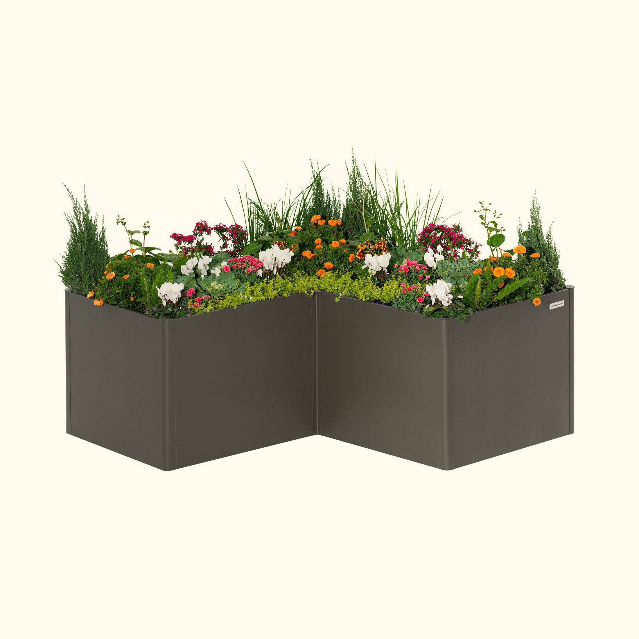 32" Extra Tall Modern L Shape Metal Raised Garden Bed