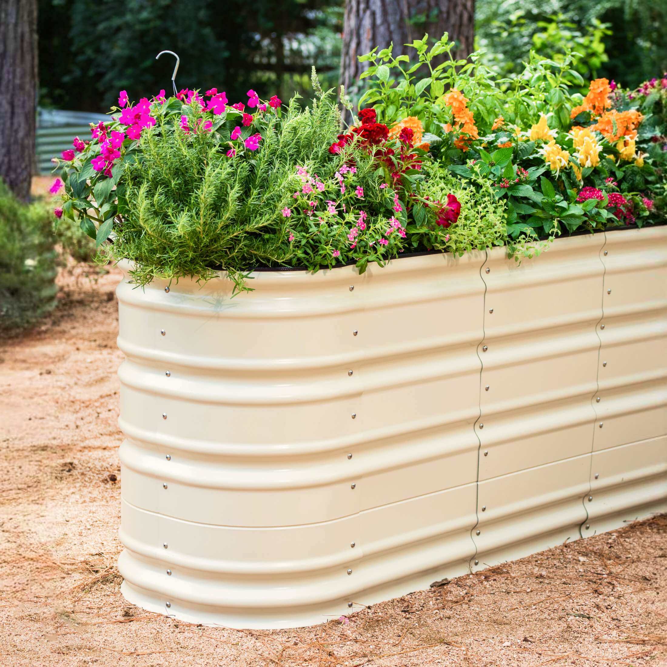 self-watering eco-stained elevated 2'x8' planter box Self-Watering Planter