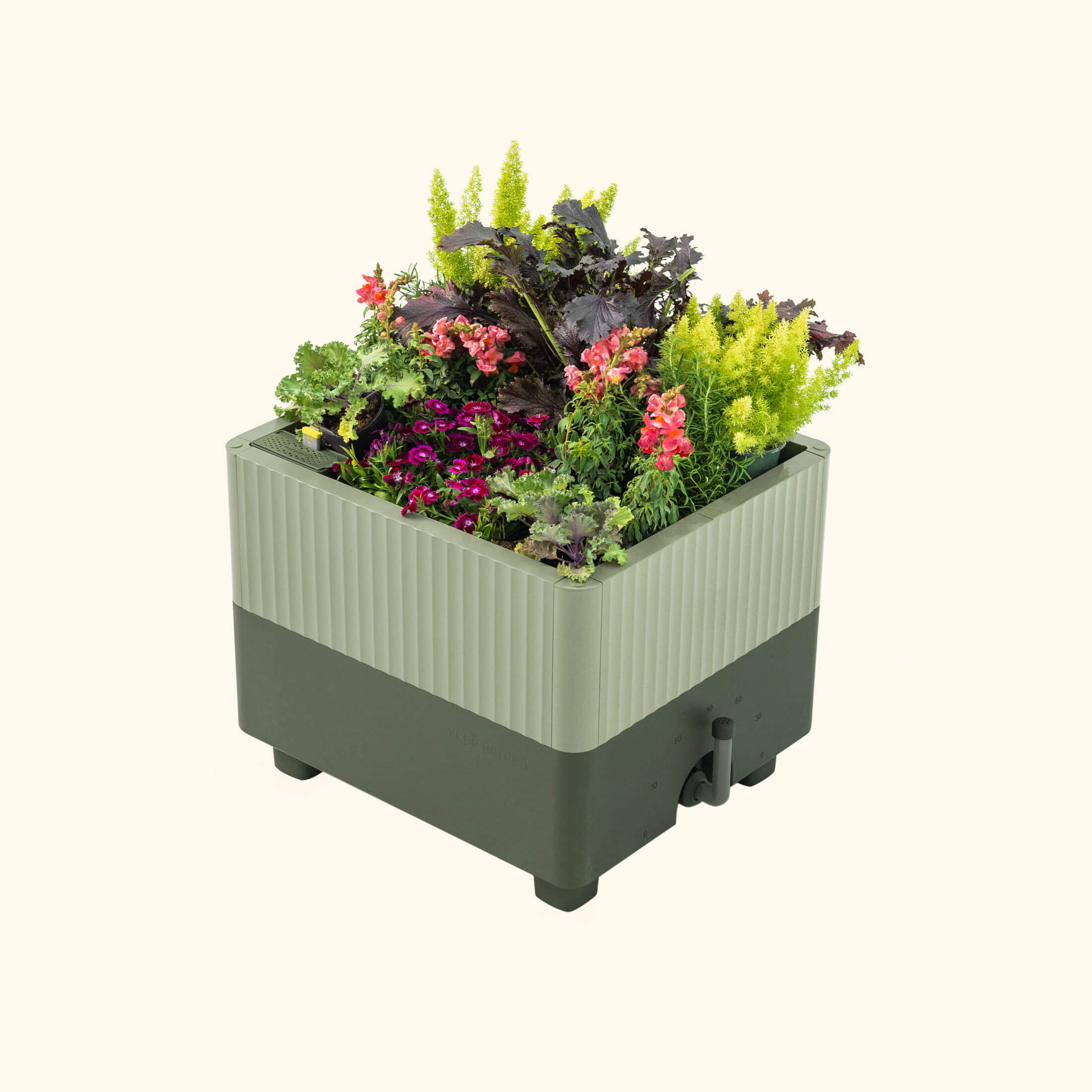 self watering herb planter box EZCube Self-Watering Planter 21" x 24", Sage Green