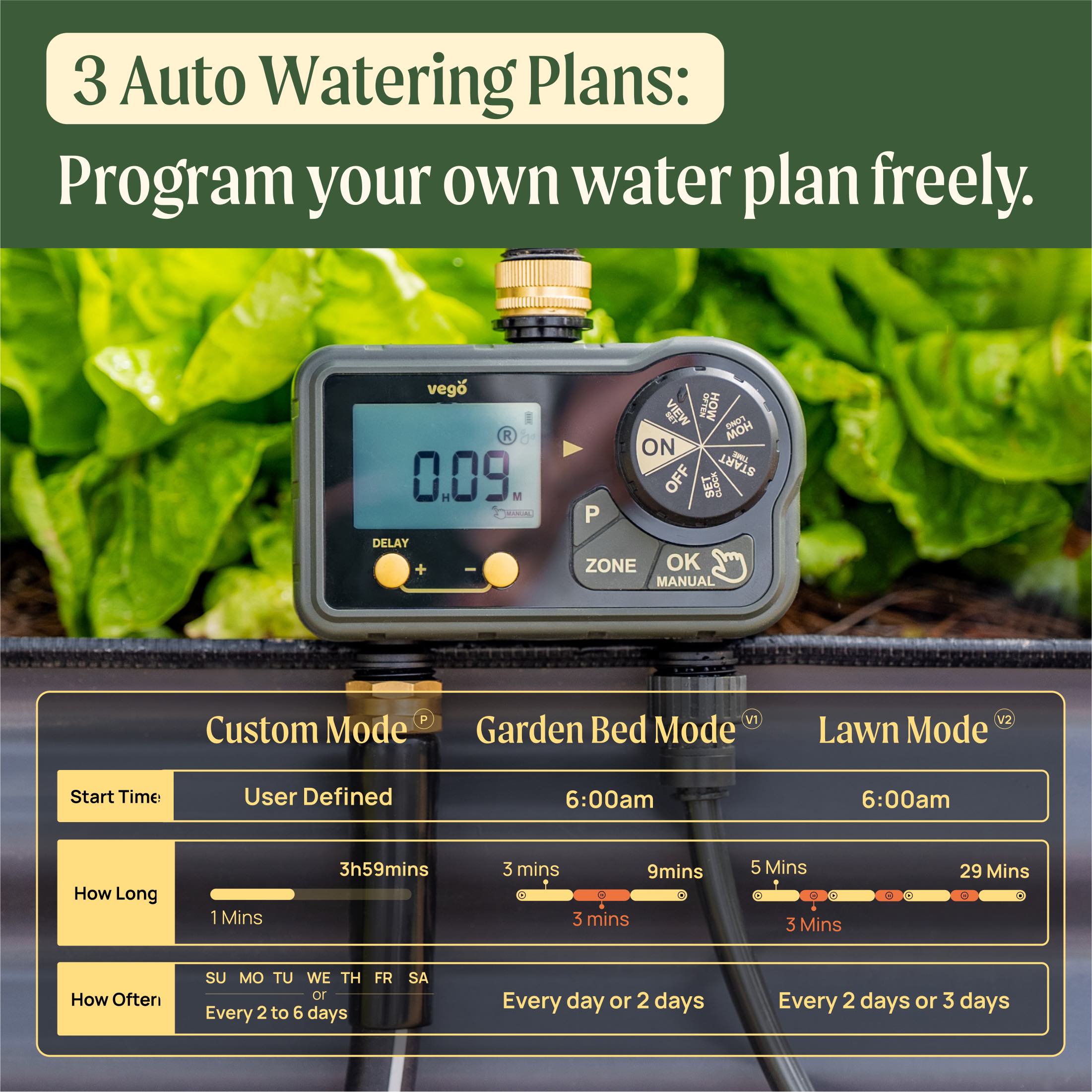 Vego Digital Water Timer -2 Zone