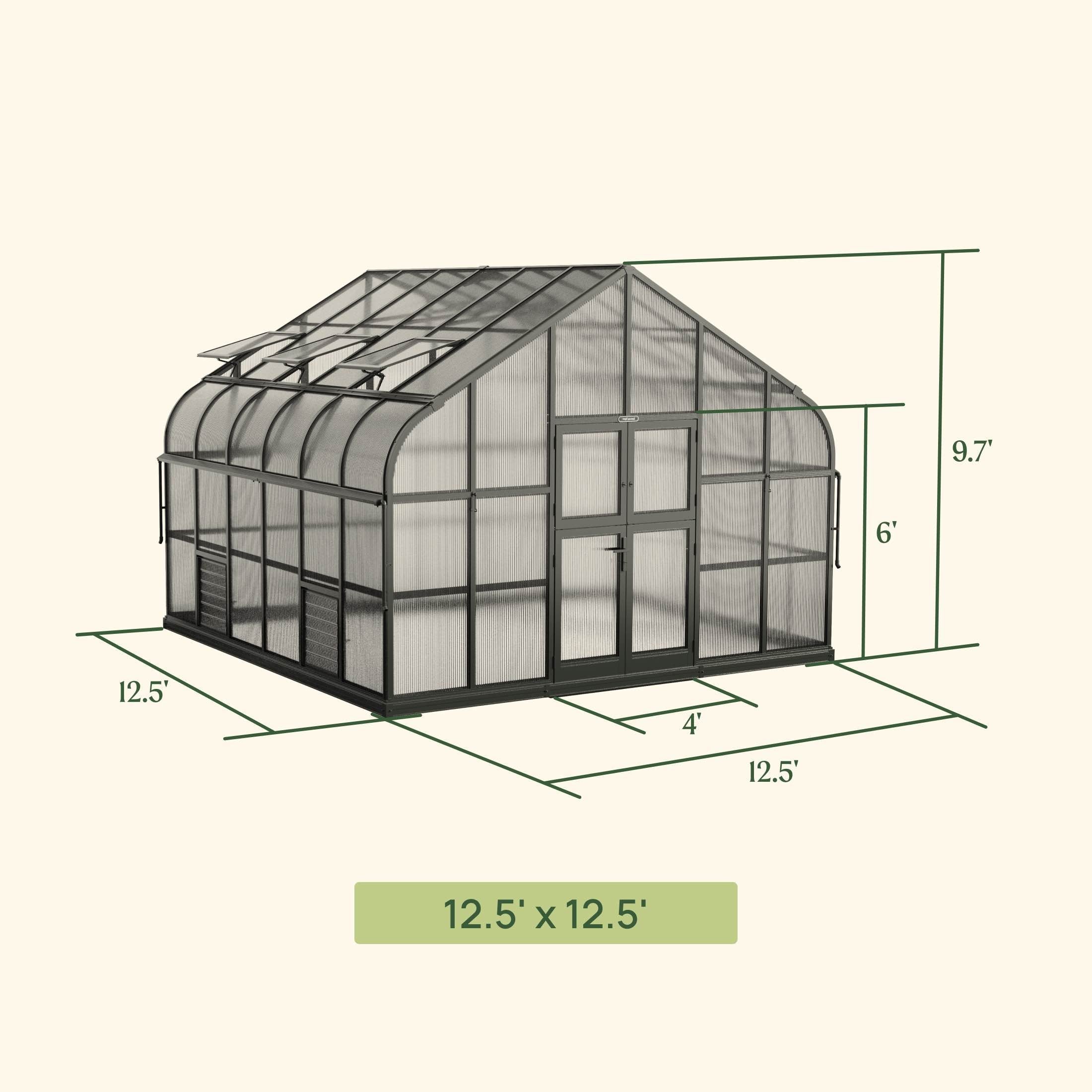 Vego Grand Pacific Greenhouse - 12.5ft Wide - Team Grow