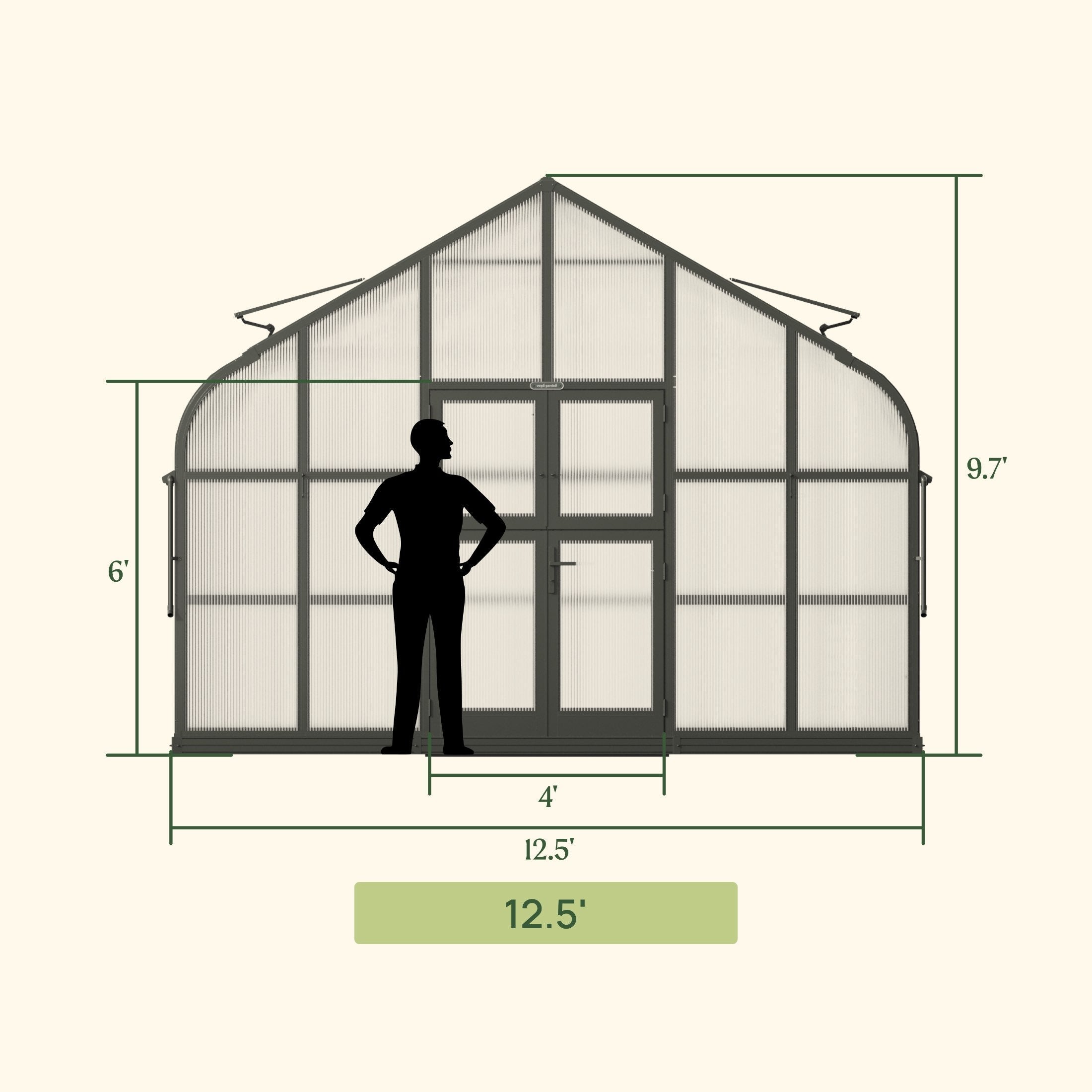 Vego Grand Pacific Greenhouse - 12.5ft Wide - Team Grow