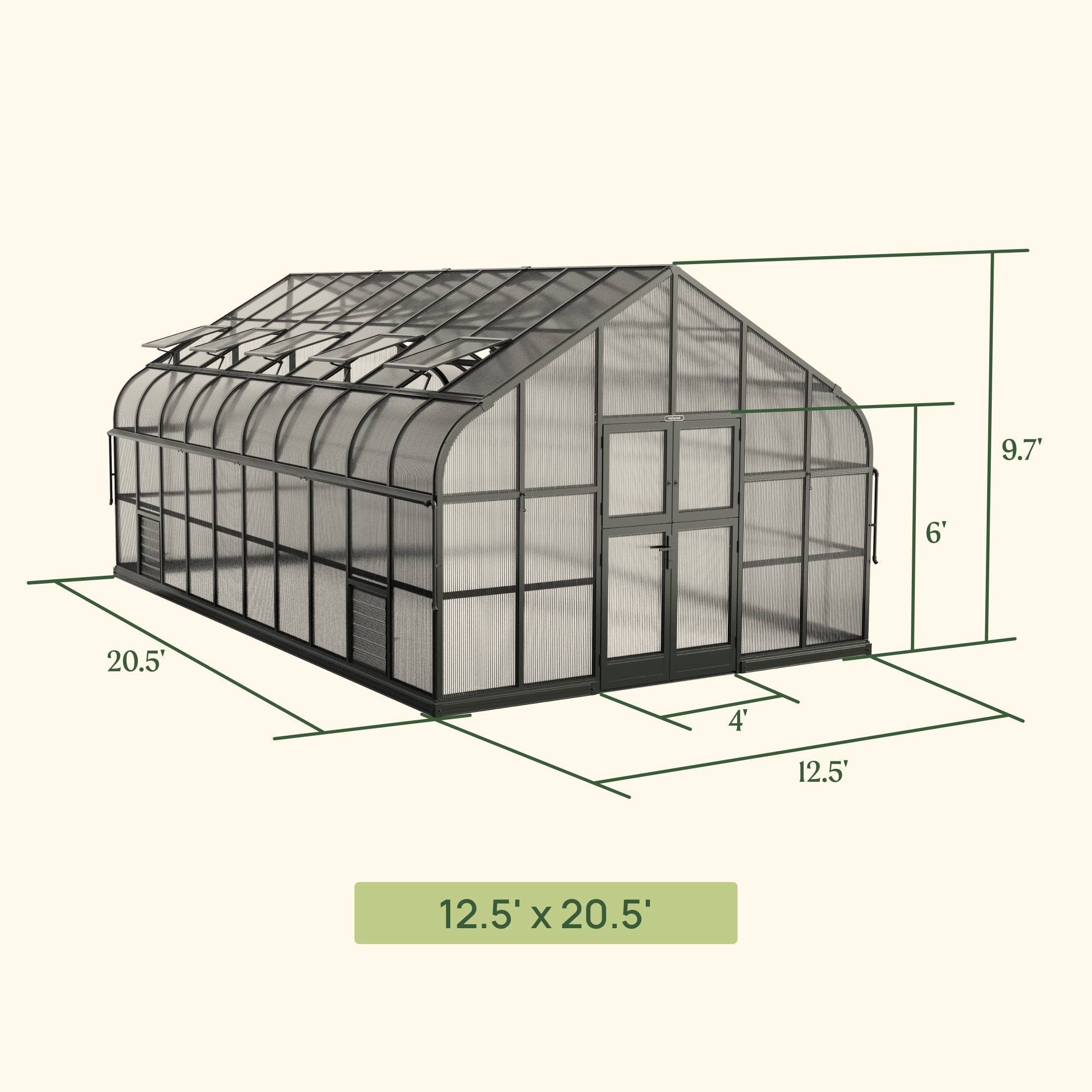 Vego Grand Pacific Greenhouse - 12.5ft Wide - Team Grow