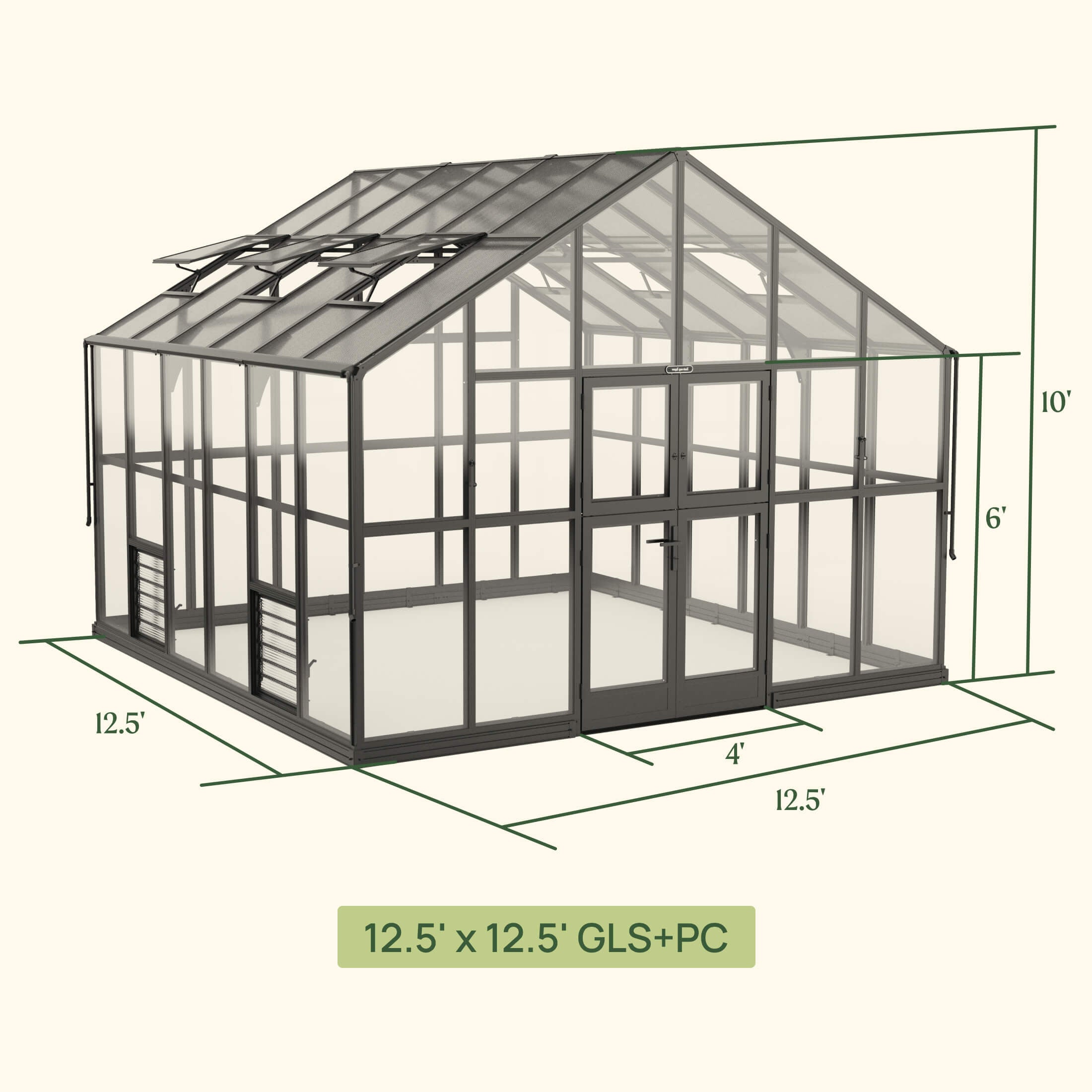 Vego Grand Victorian Greenhouse - 12.5ft Wide - Team Grow