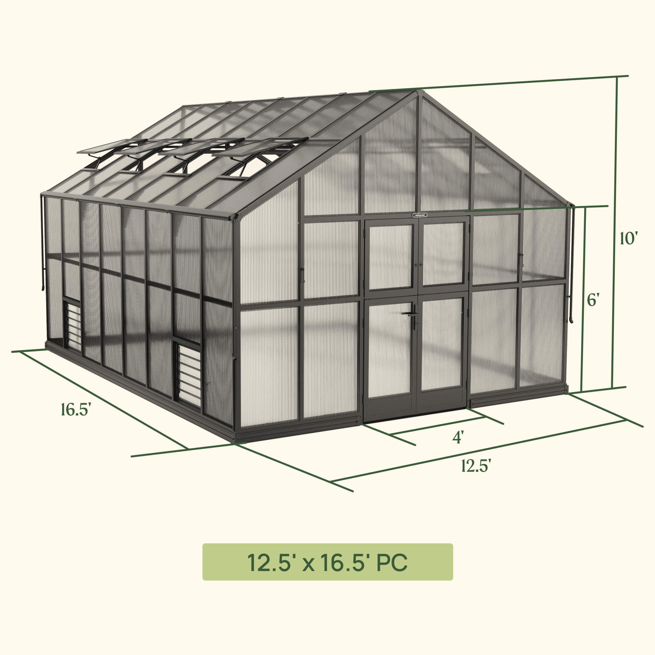 Vego Grand Victorian Greenhouse - 12.5ft Wide - Team Grow