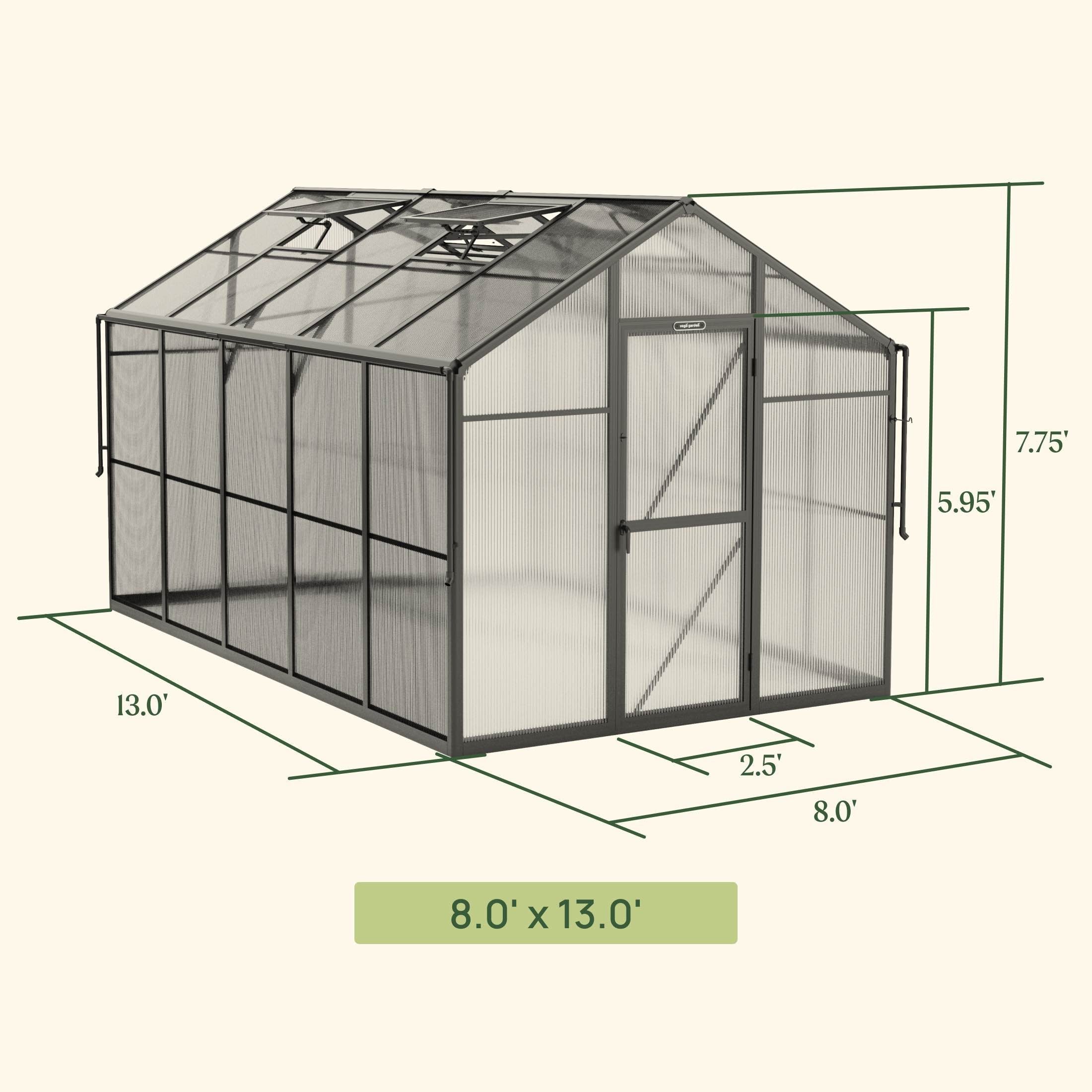 Vego Junior Victorian Greenhouse - 8.0ft Wide - Team Grow