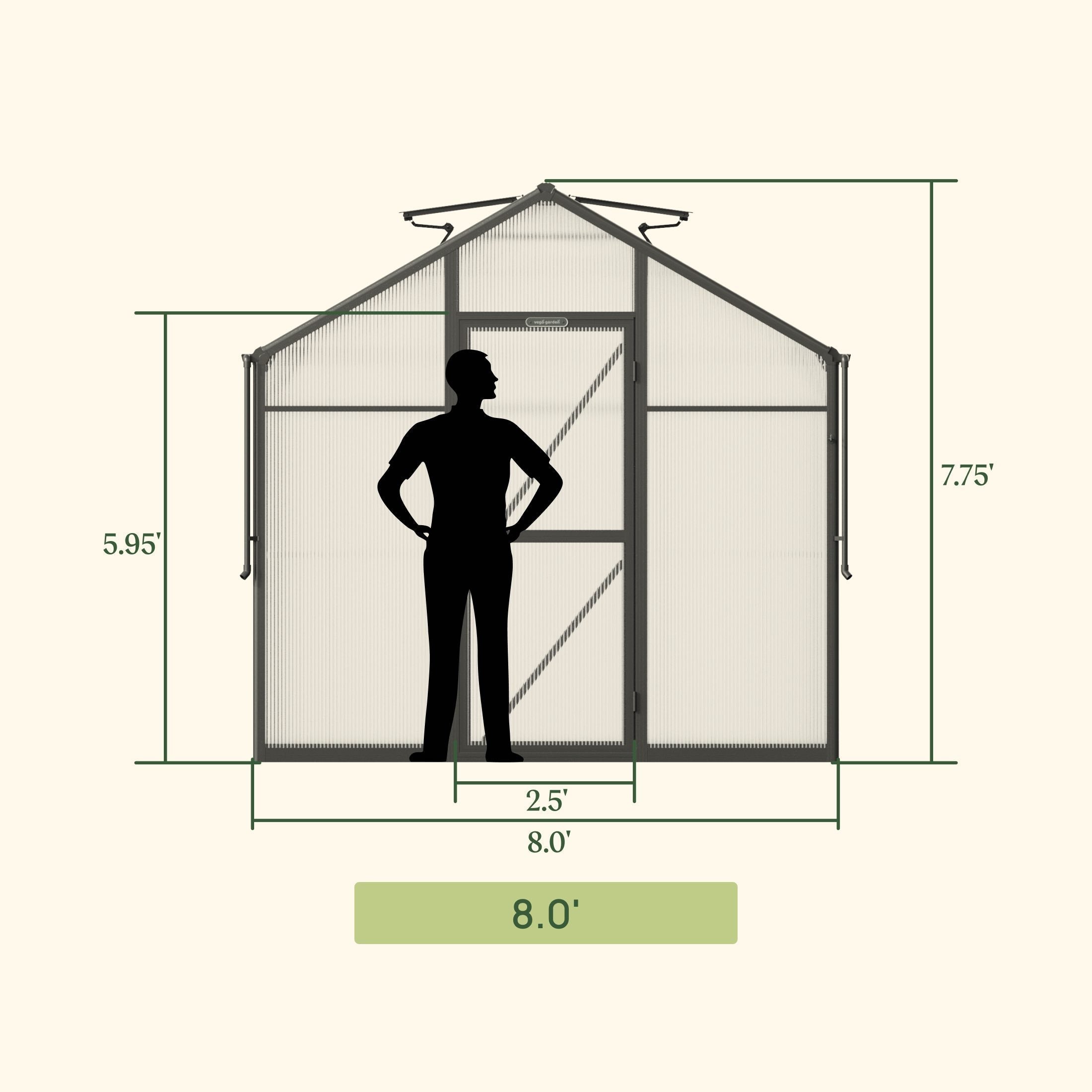 Vego Junior Victorian Greenhouse - 8.0ft Wide - Team Grow