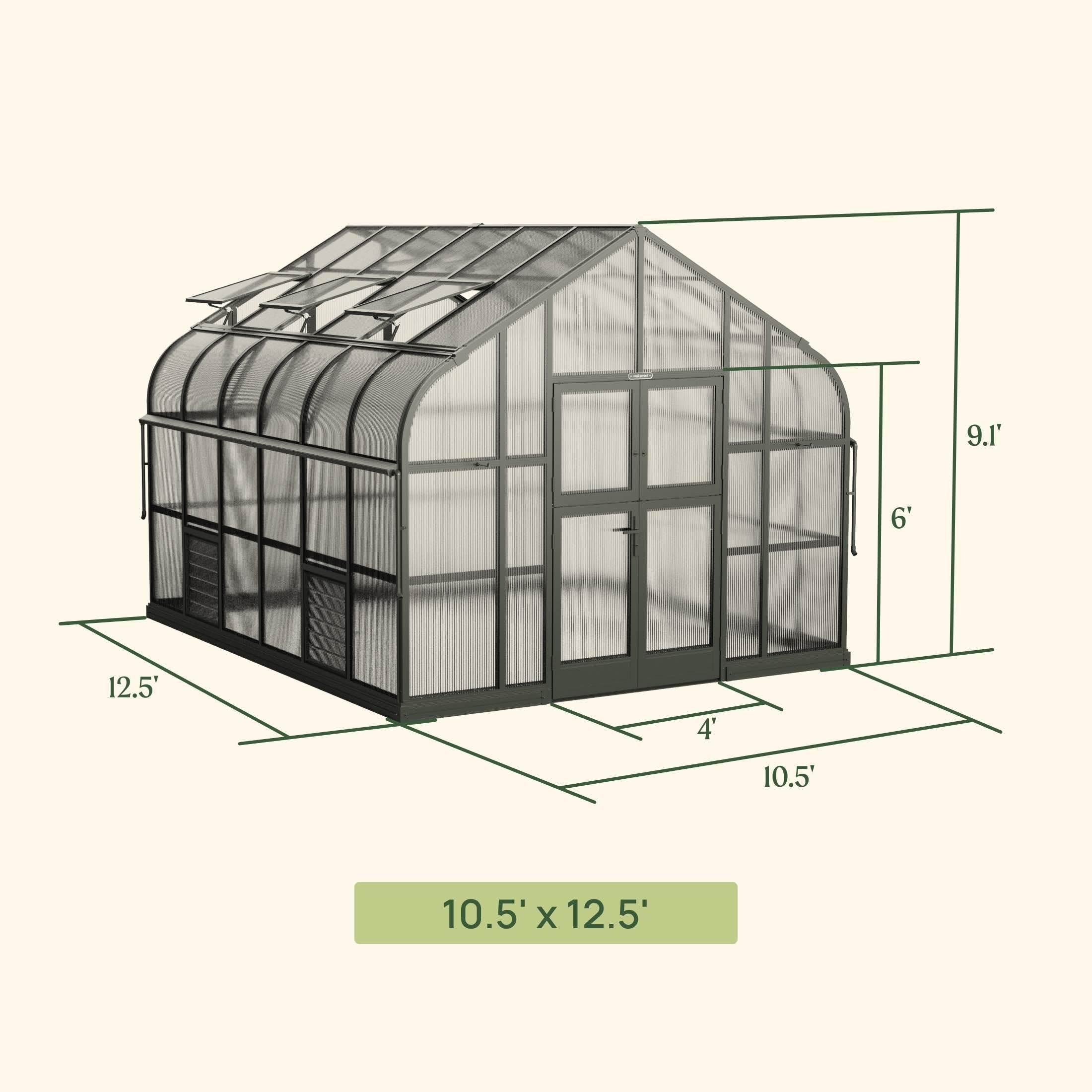 Vego Pacific Greenhouse - 10.5ft Wide - Team Grow