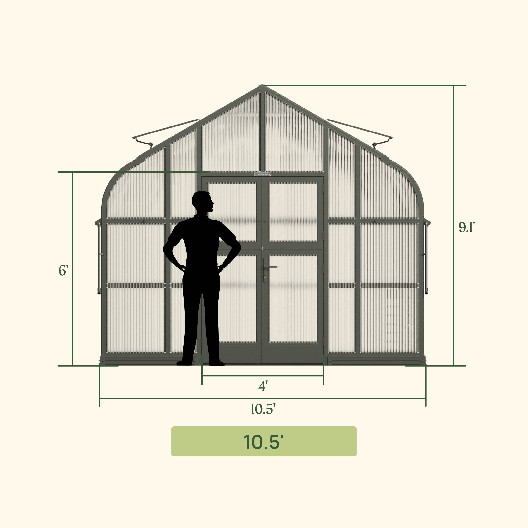 Vego Pacific Greenhouse - 10.5ft Wide - Team Grow