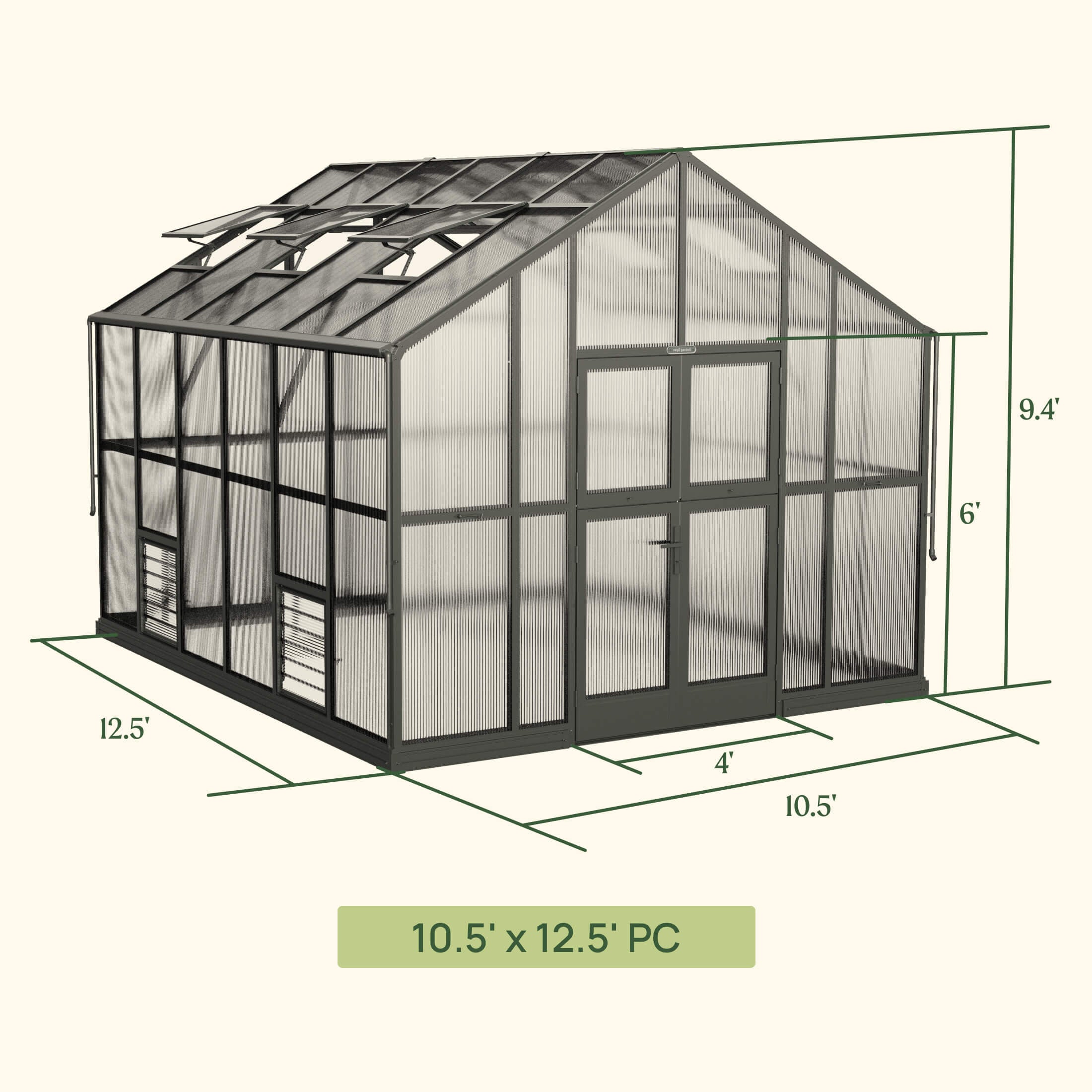 Vego Victorian Greenhouse - 10.5ft Wide - Team Grow
