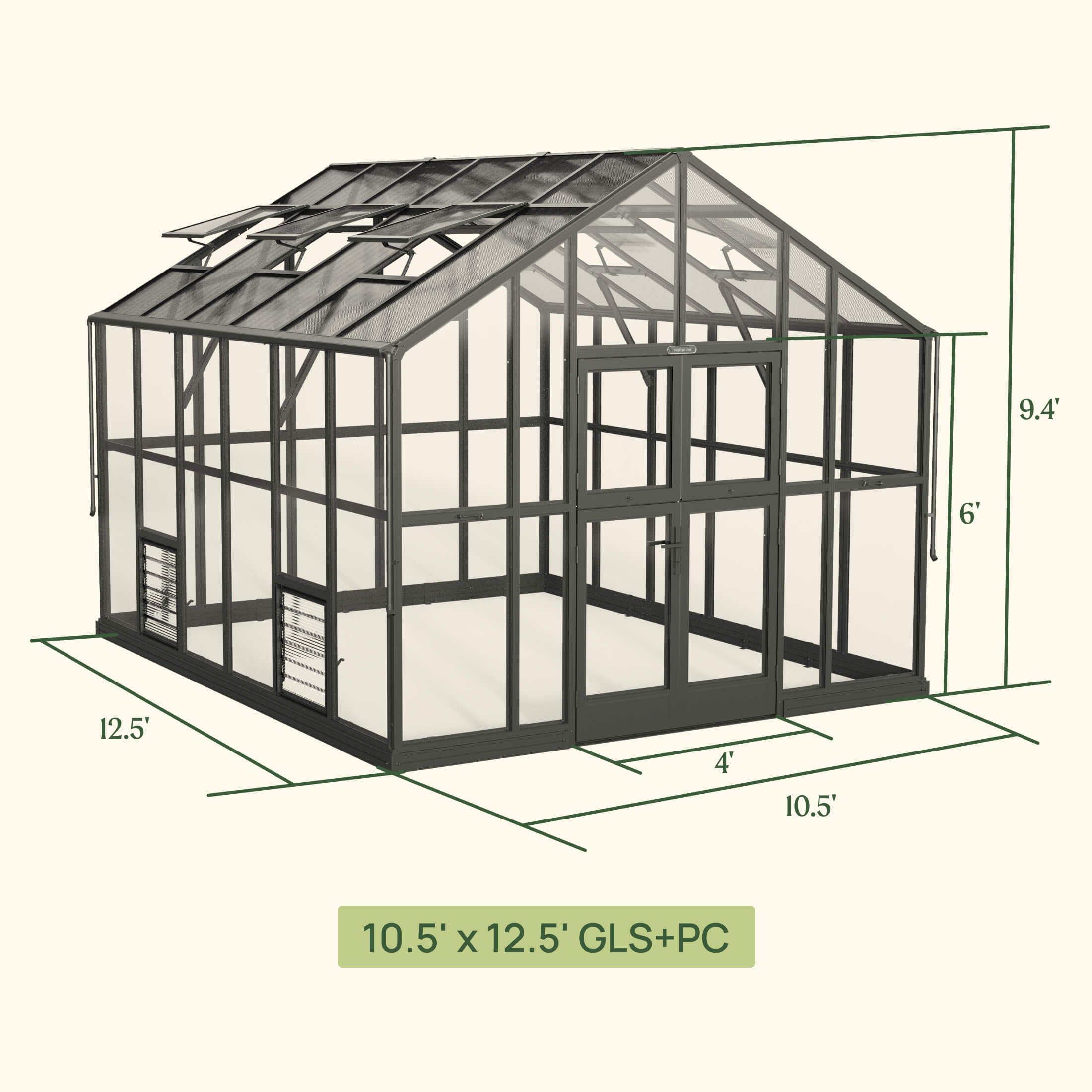 Vego Victorian Greenhouse - 10.5ft Wide - Team Grow