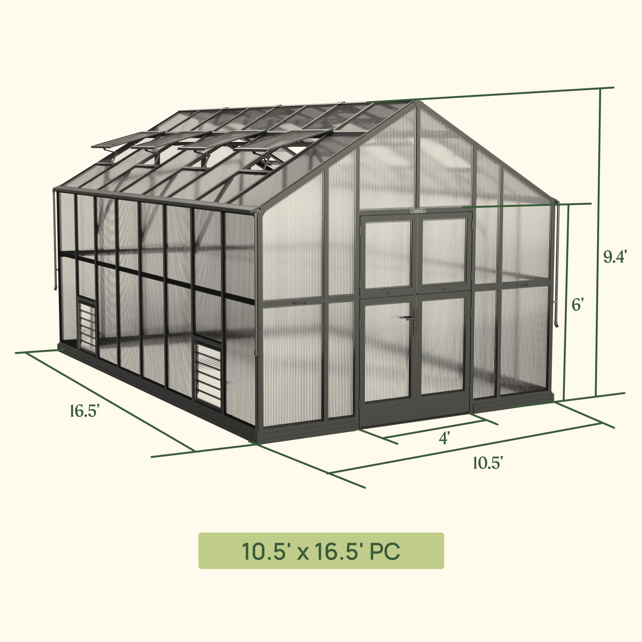 Vego Victorian Greenhouse - 10.5ft Wide - Team Grow