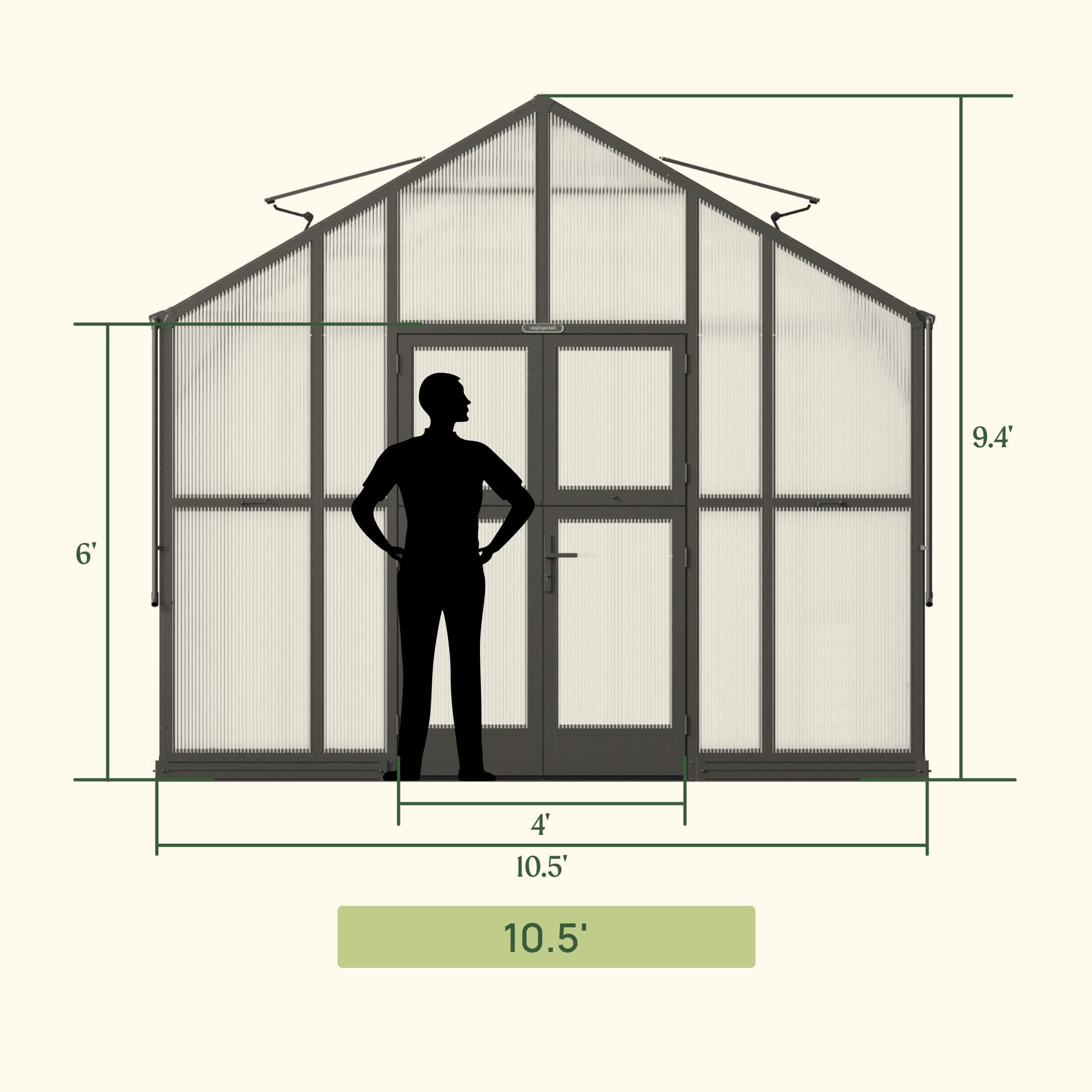 Vego Victorian Greenhouse - 10.5ft Wide - Team Grow