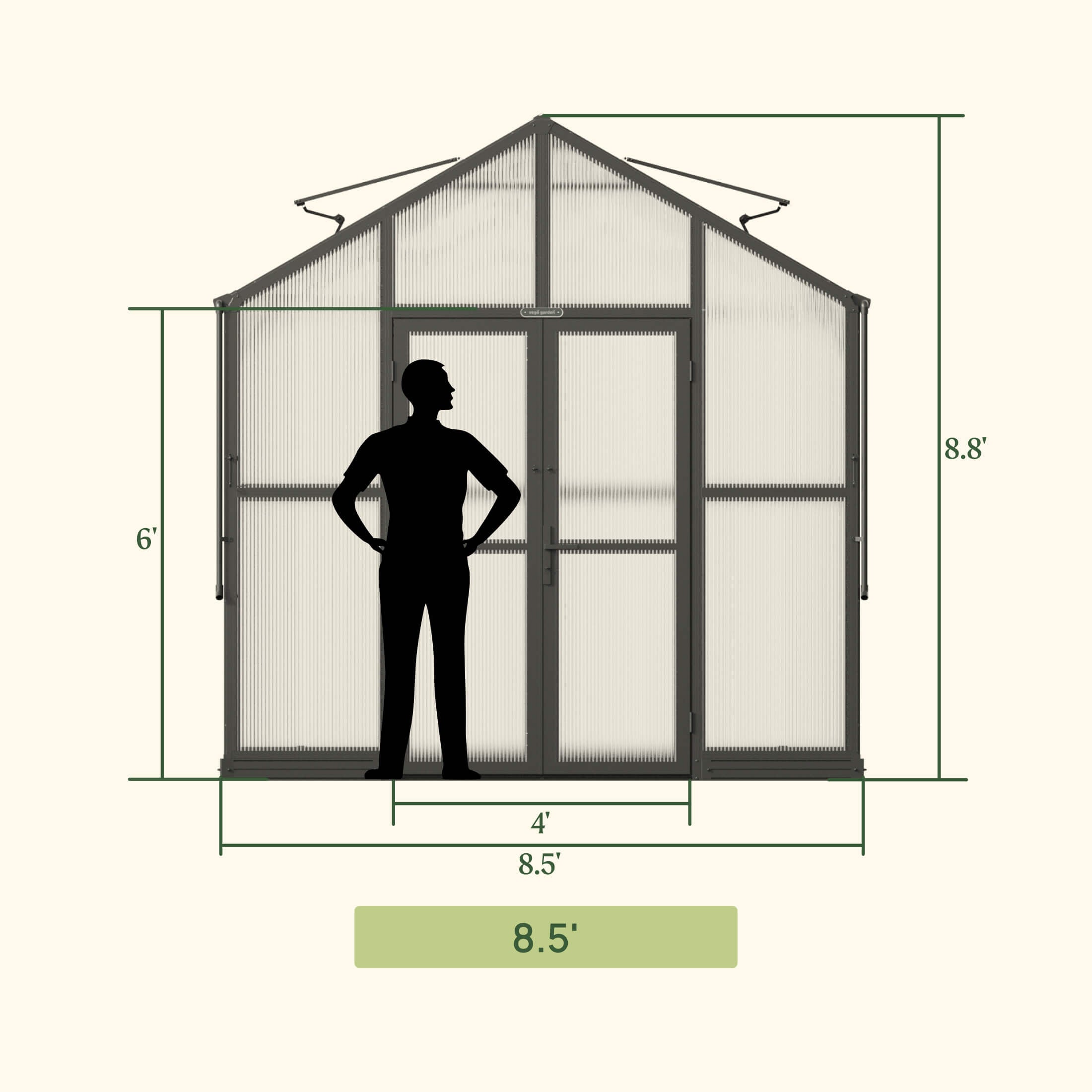 Vego Victorian Greenhouse - 8.5ft Wide - Team Grow