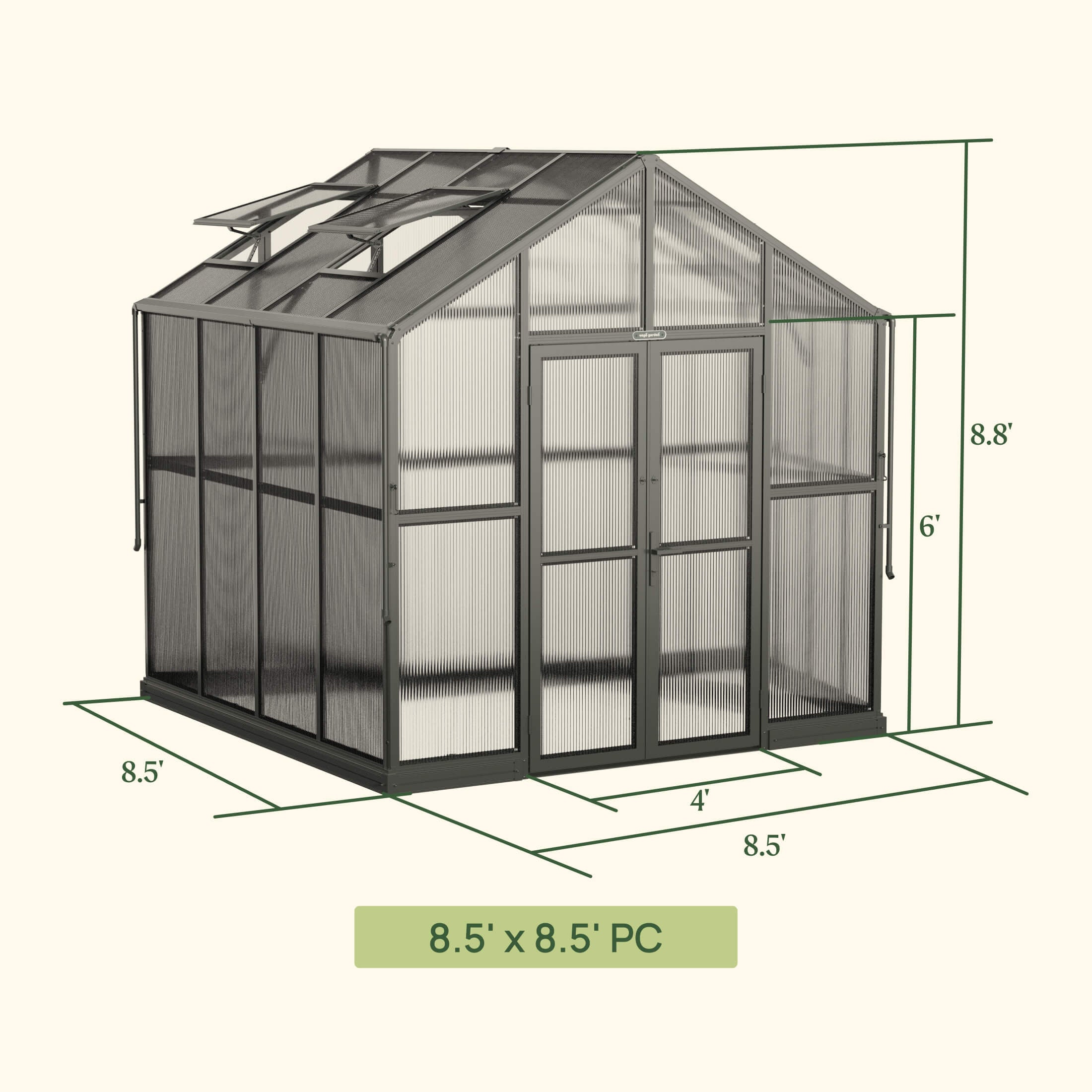 Vego Victorian Greenhouse - 8.5ft Wide - Team Grow