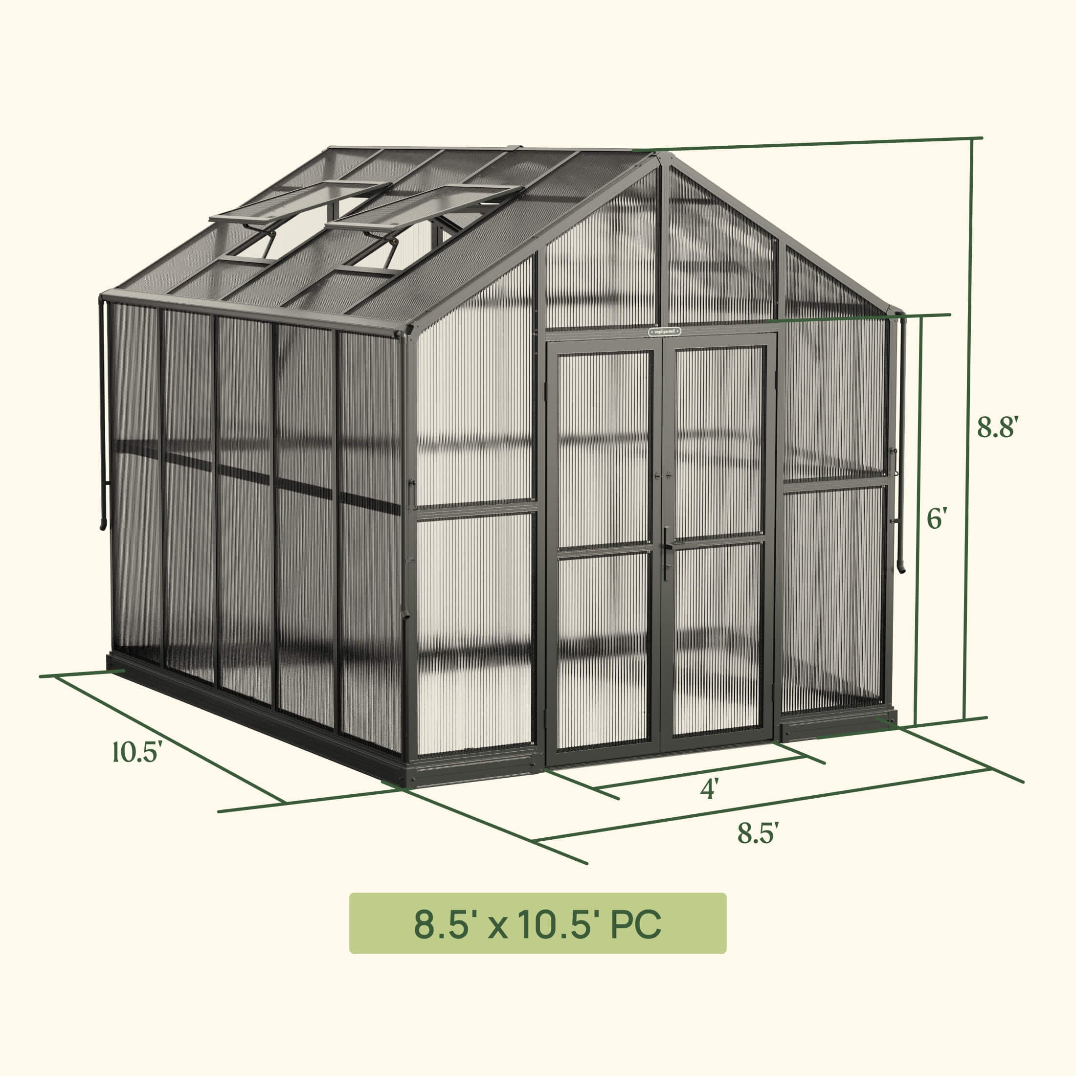 Vego Victorian Greenhouse - 8.5ft Wide - Team Grow