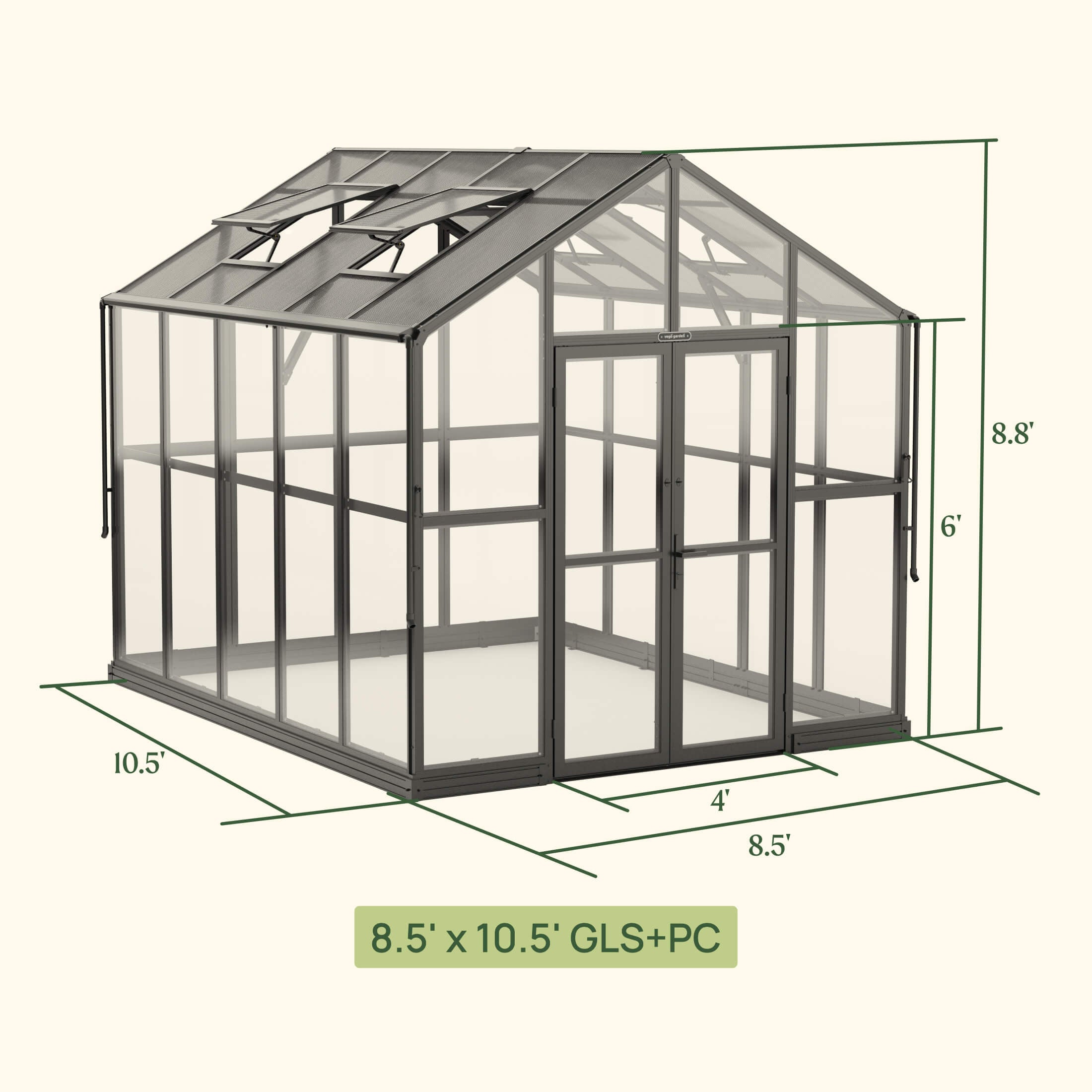 Vego Victorian Greenhouse - 8.5ft Wide - Team Grow