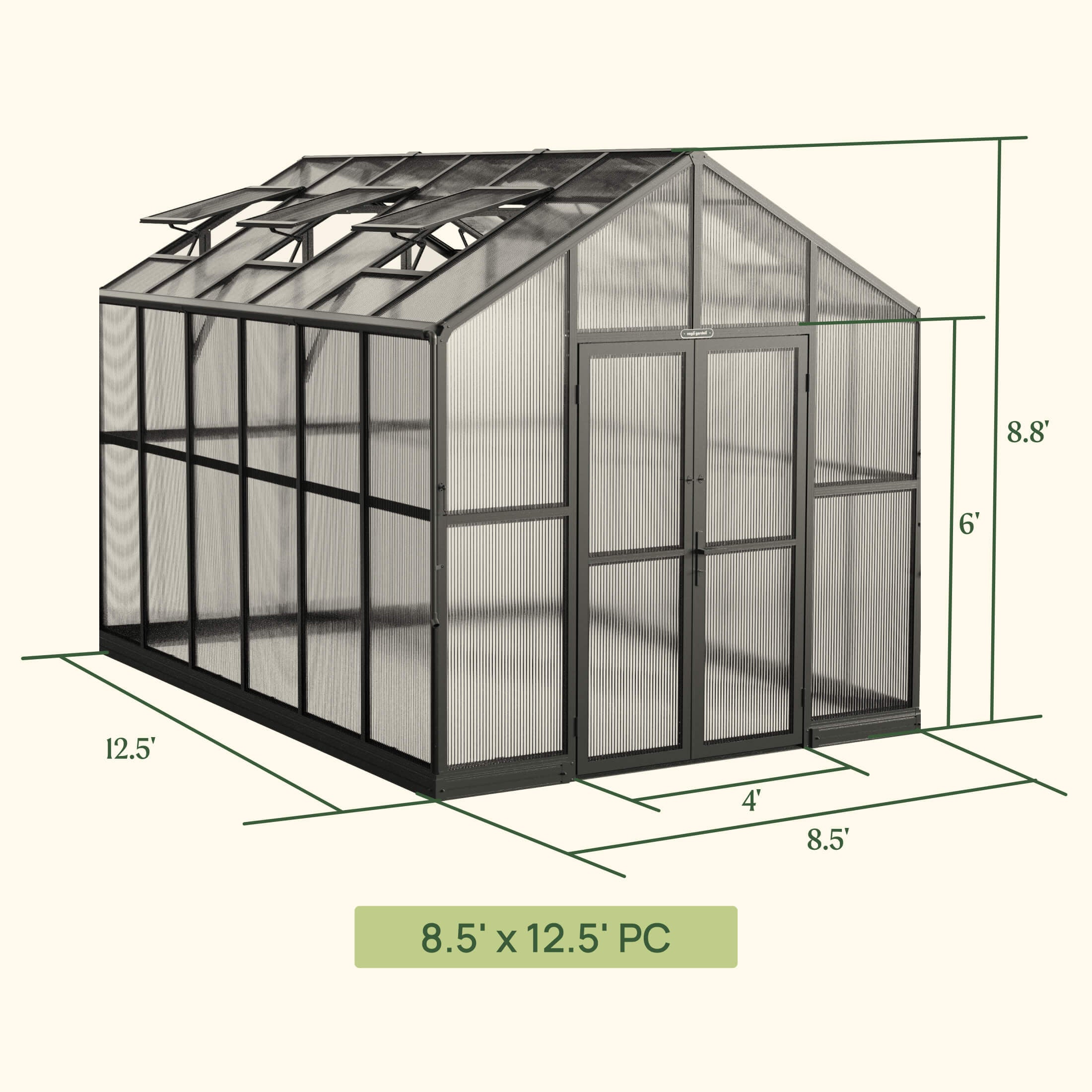 Vego Victorian Greenhouse - 8.5ft Wide - Team Grow