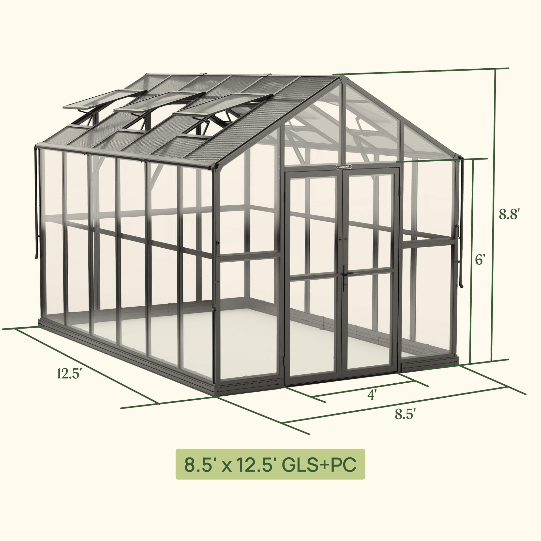 Vego Victorian Greenhouse - 8.5ft Wide - Team Grow