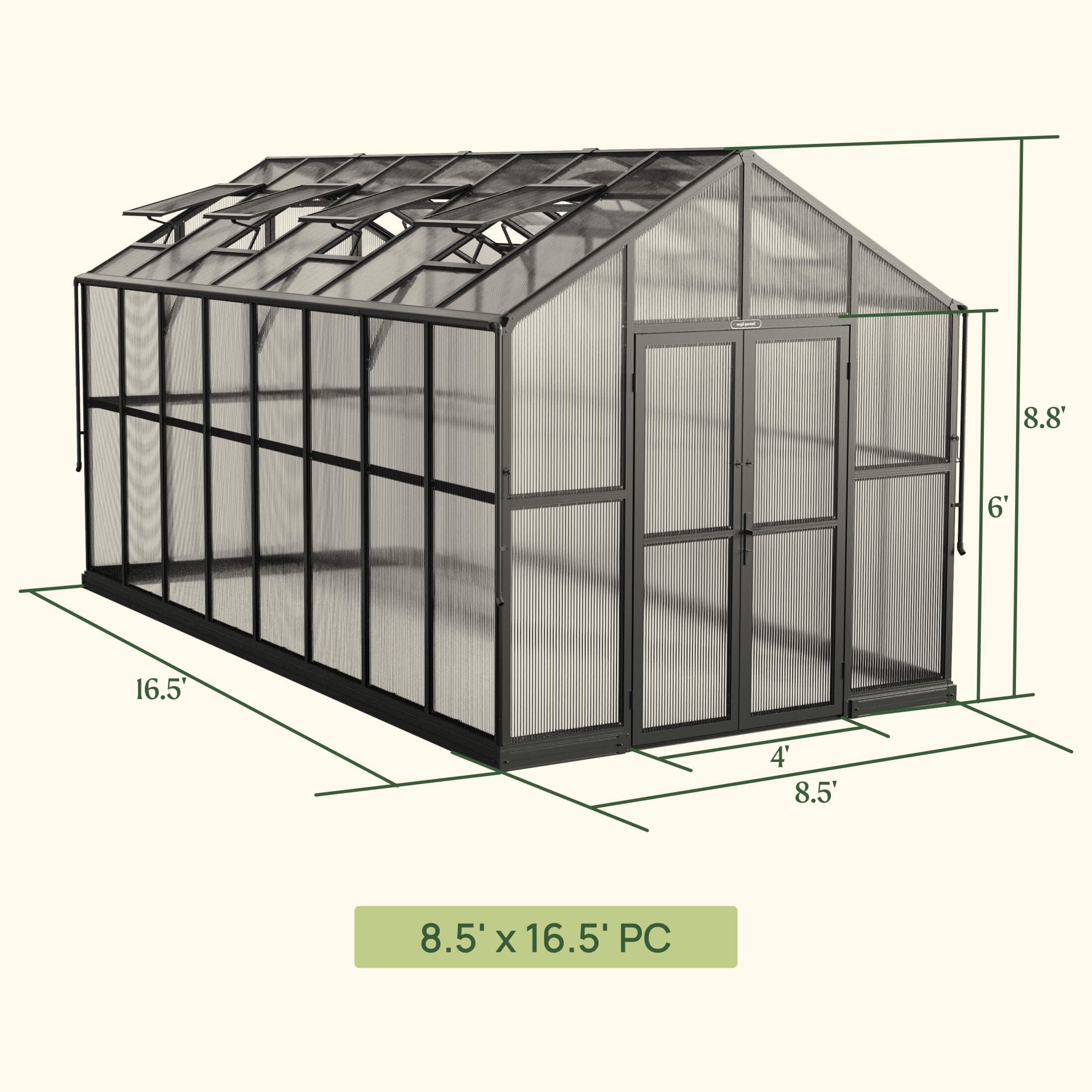 Vego Victorian Greenhouse - 8.5ft Wide - Team Grow