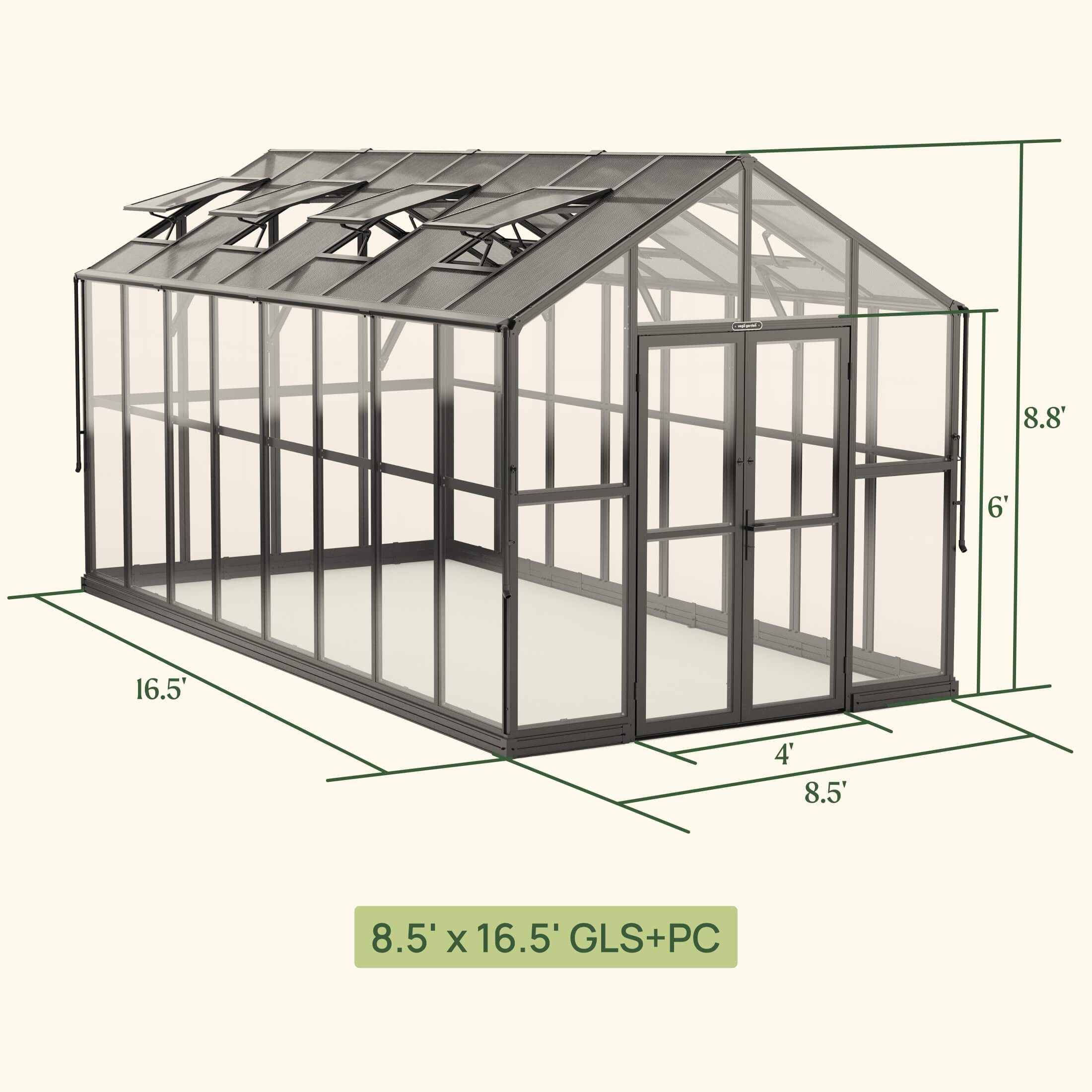 Vego Victorian Greenhouse - 8.5ft Wide - Team Grow